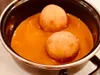 Supplì al burro su crema di scampi